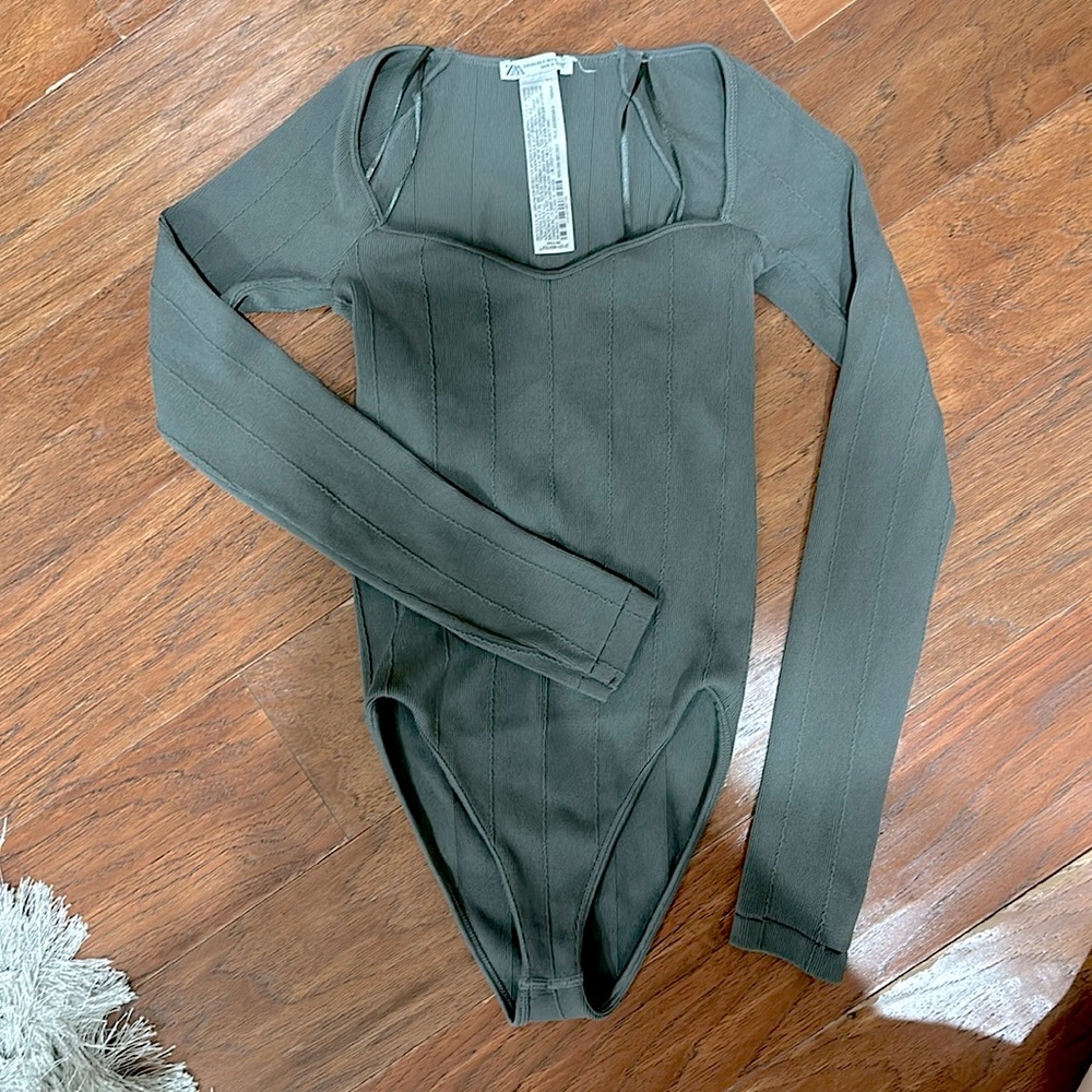 ZARA knit long-sleeve bodysuit
